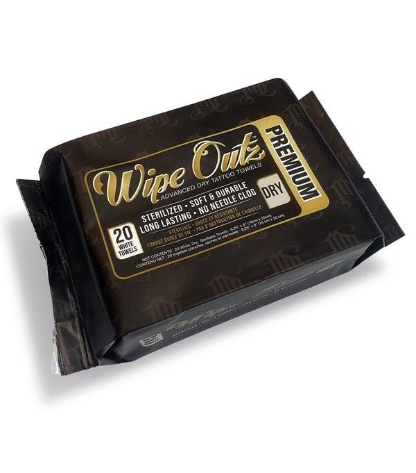 WIPE OUTZ™ Dry, Sterlized Tattoo Towels 20 count